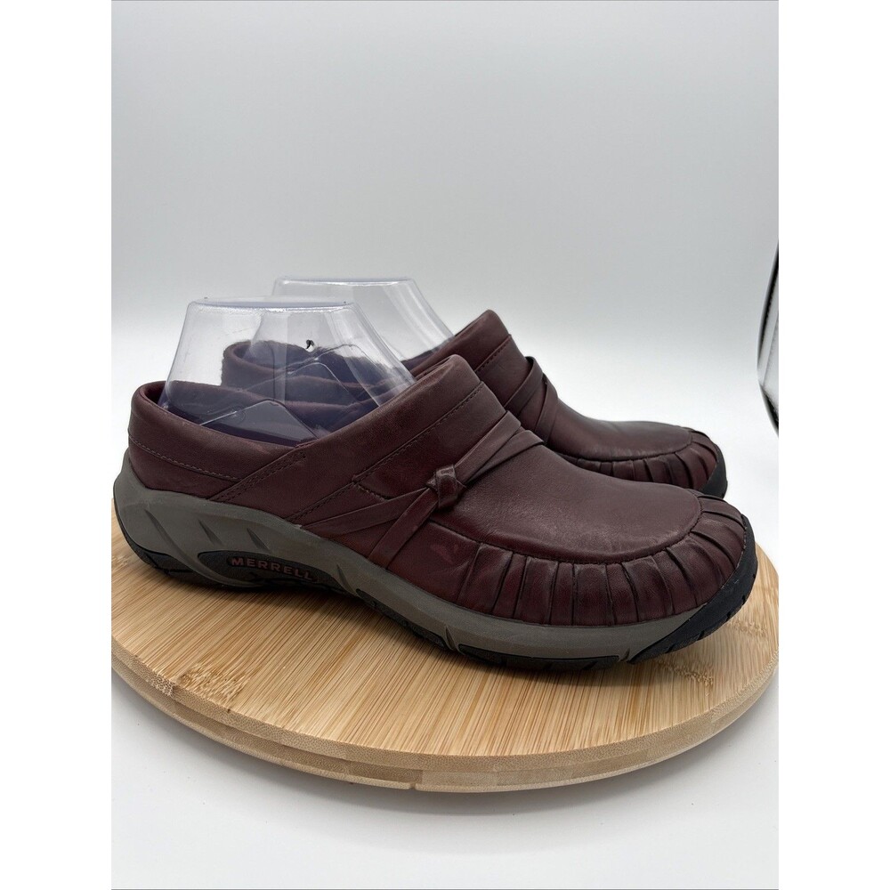 Merrell Encore Pleat Wine Slip-On Loafers Comfort Casual Women’ 9.5 Mule